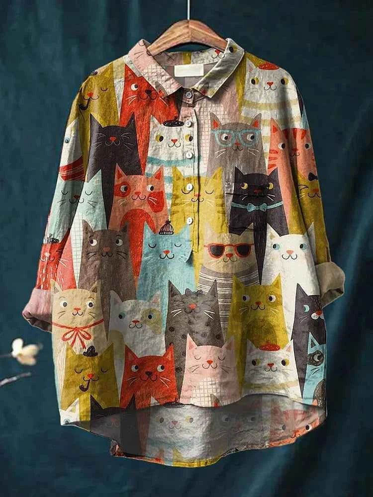 Madison - Playful Print Blouse (Plus Size Available)