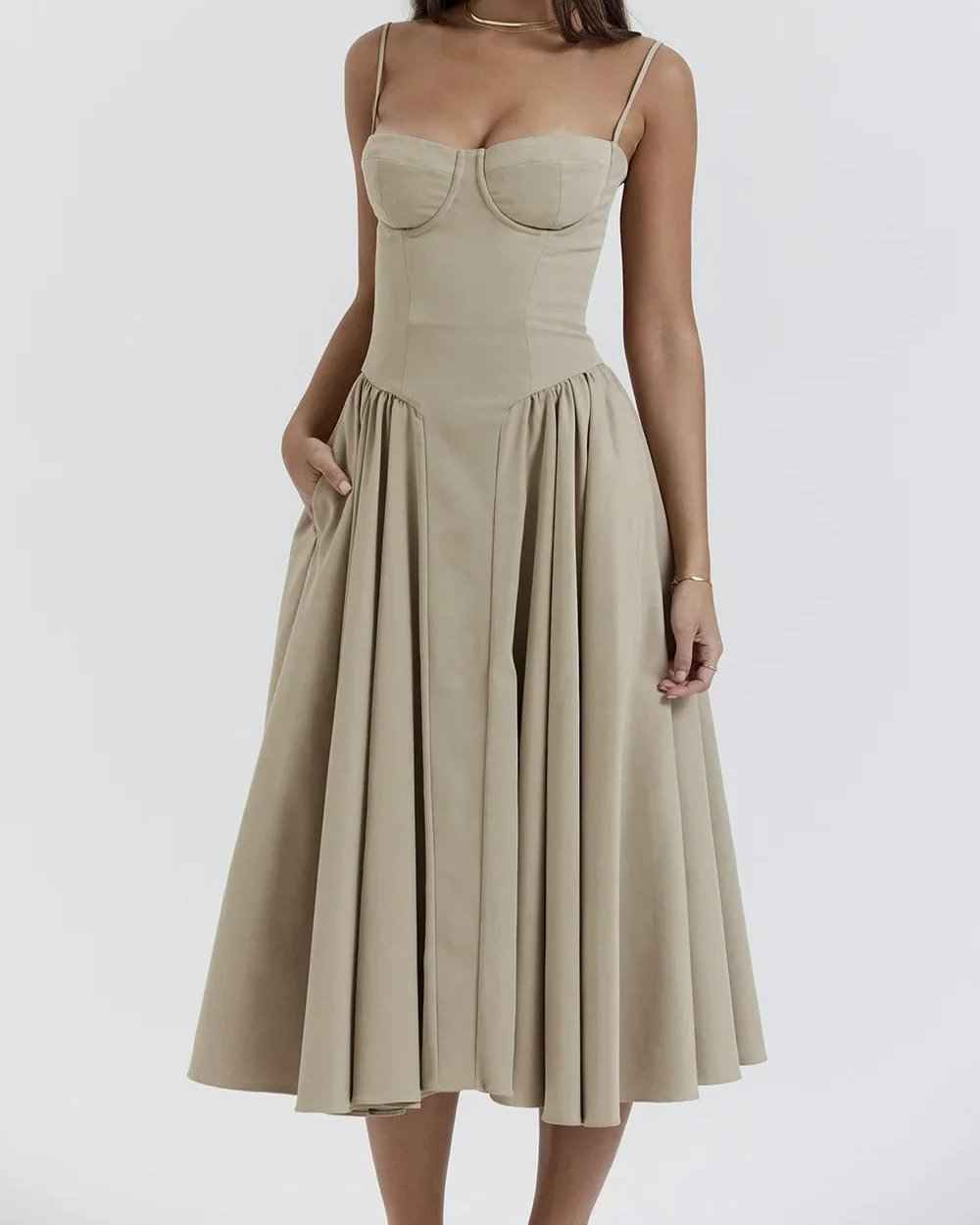 Isabel - Corset Midi Dress