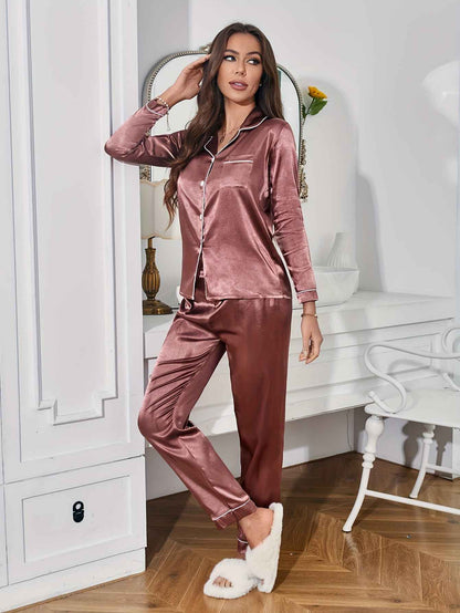Maribeth - Casual Two-Piece Silk Sleepwear Set