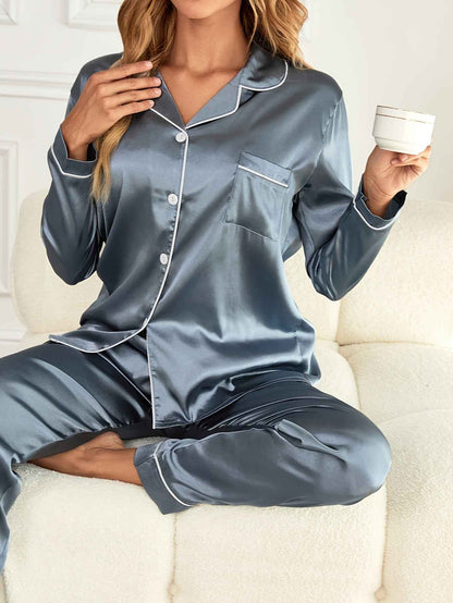 Maribeth - Casual Two-Piece Silk Sleepwear Set