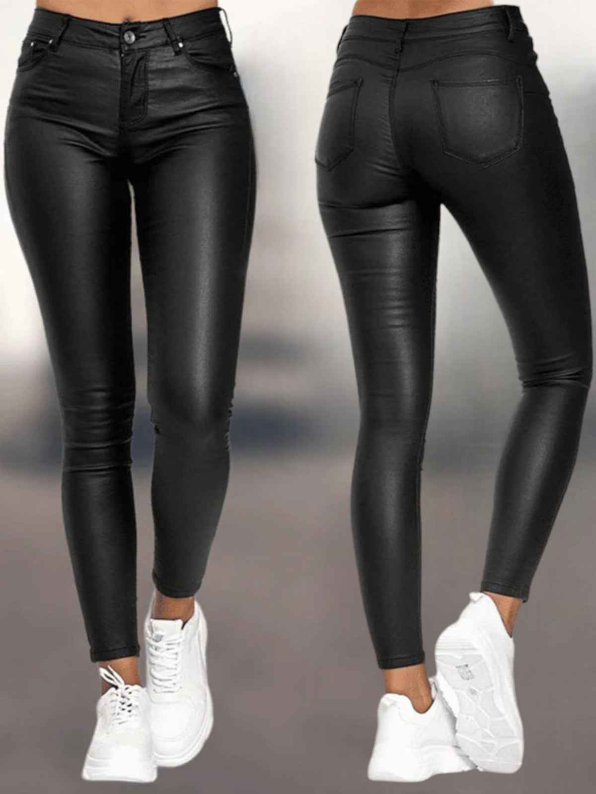 Mackenzie - Faux Leather Skinny Pants