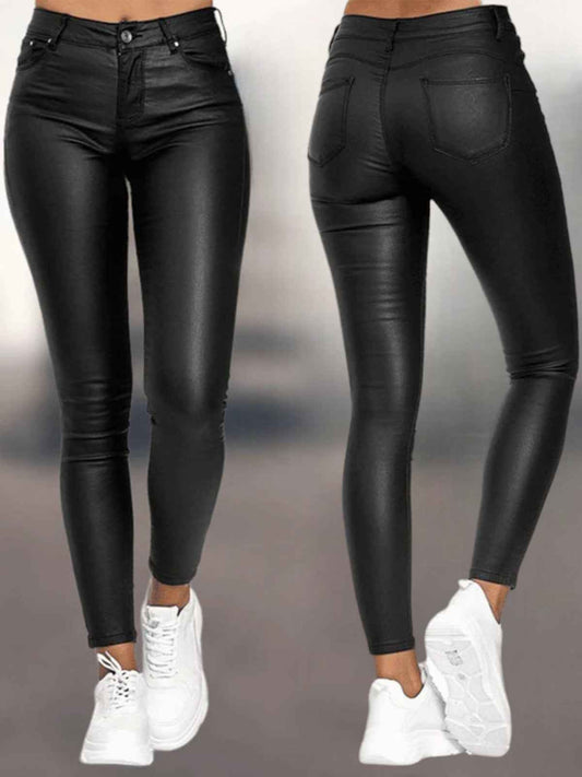 Mackenzie - Faux Leather Skinny Pants