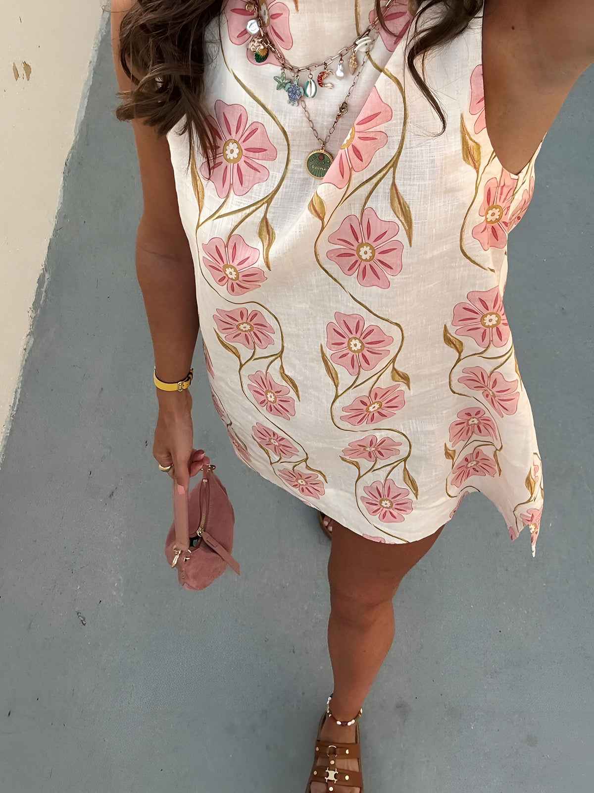 Malina - Floral Sleeveless A-Line Dress
