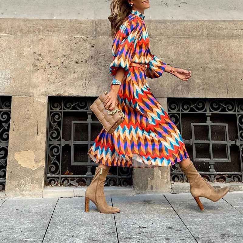 Chesca - Coloured Print Midi Dress