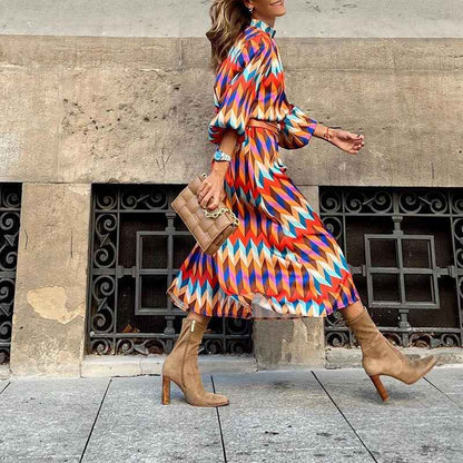 Chesca - Coloured Print Midi Dress
