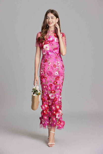 Lisa - Sheer Embroidered Maxi Dress