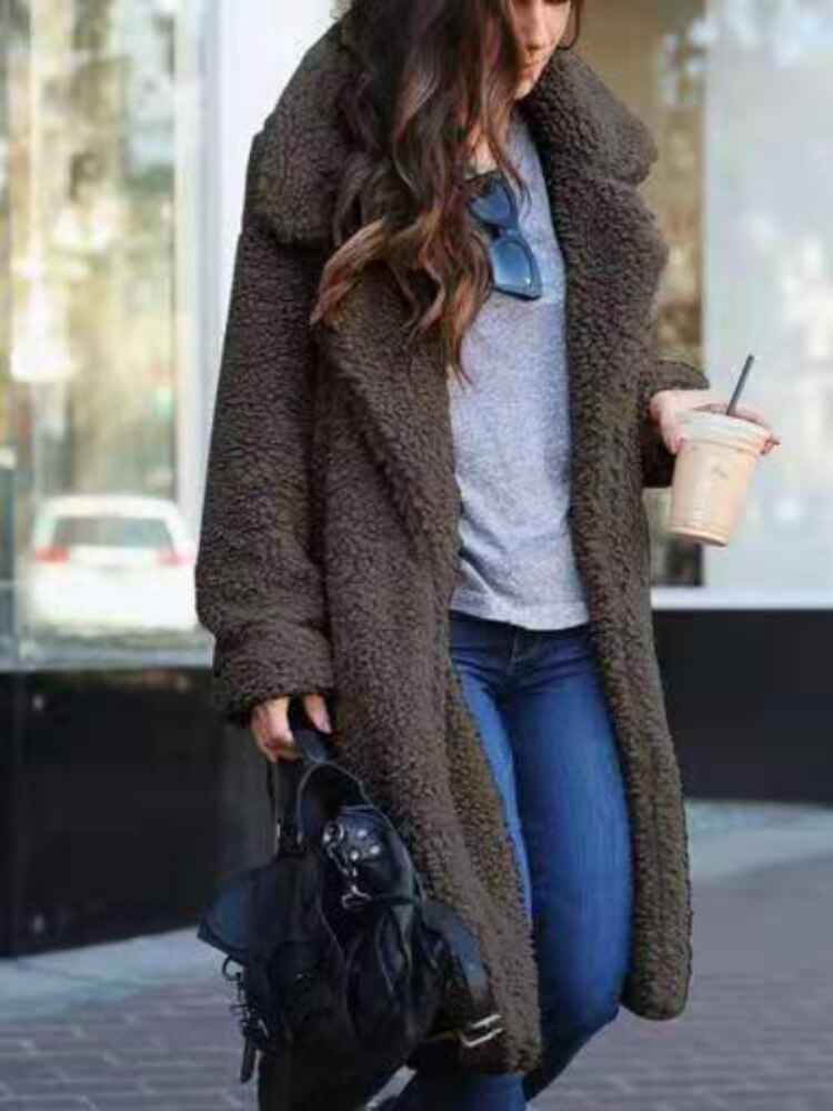 Cyril - Women's Long Fleece Teddy Coat