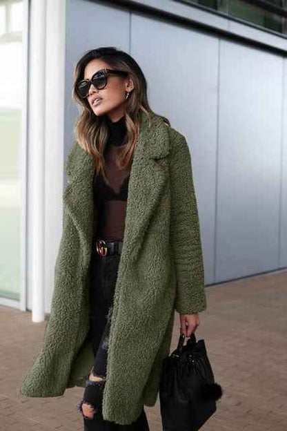 Cyril - Women's Long Fleece Teddy Coat
