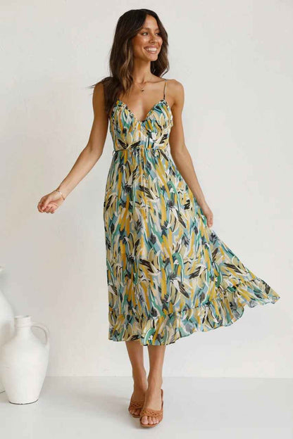 Isla | Sunset Brushstroke Midi Dress