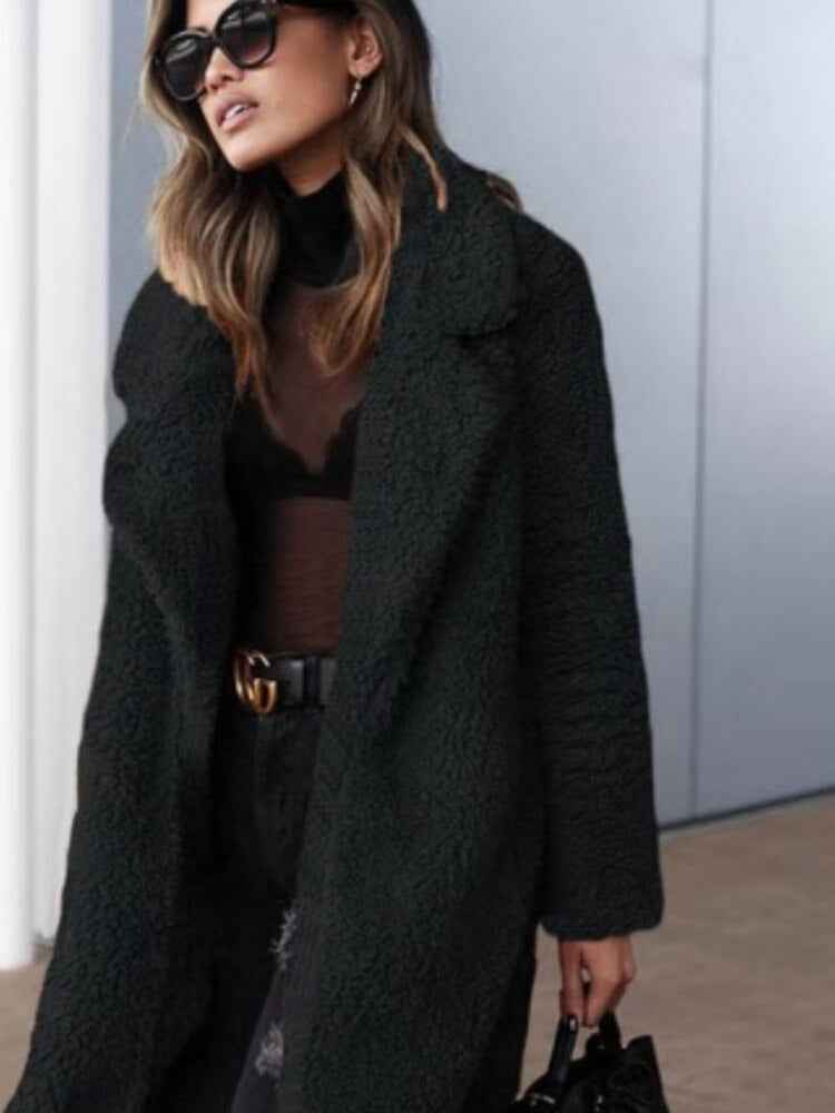 Cyril - Women's Long Fleece Teddy Coat