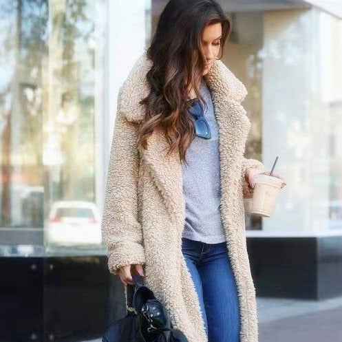 Cyril - Women's Long Fleece Teddy Coat