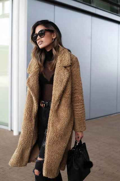 Cyril - Women's Long Fleece Teddy Coat