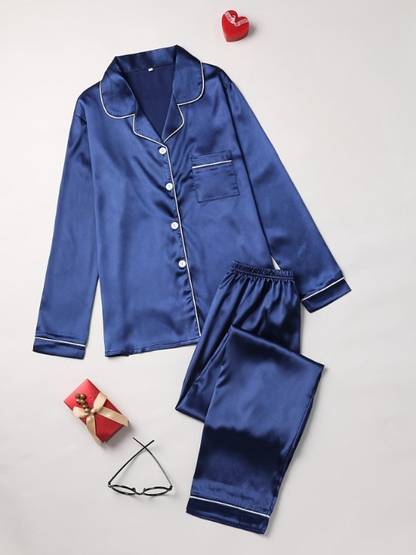 Maribeth - Casual Two-Piece Silk Sleepwear Set