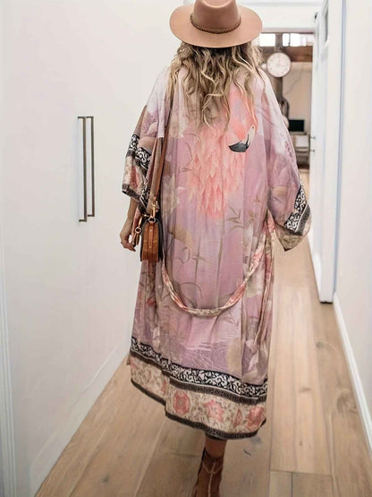 Isa - Floral Print Kimono