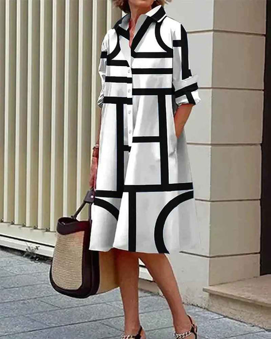 Isabella - Women Geometric Print Dress