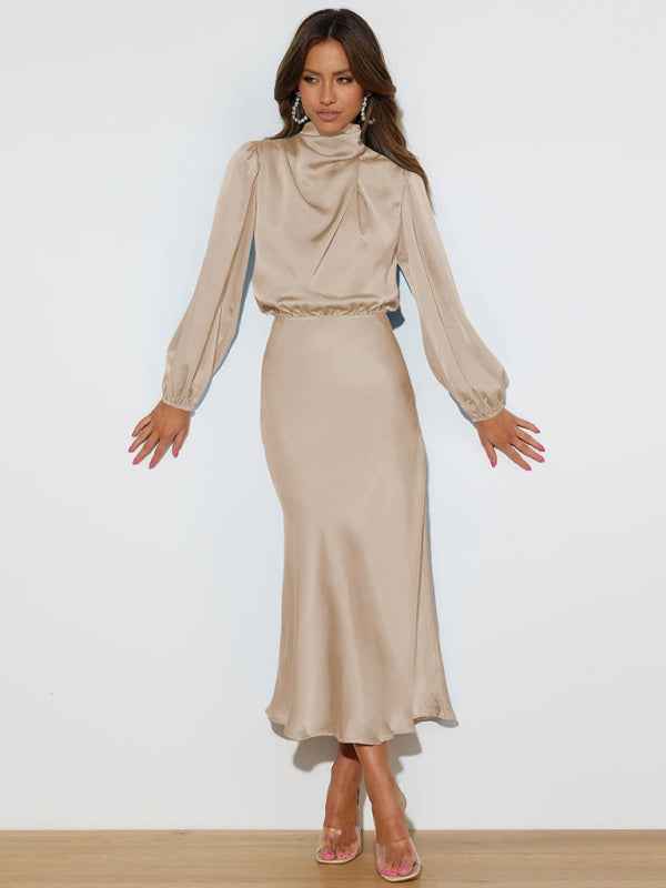 Jocelyn - High Neck Maxi Dress with Long Sleeves