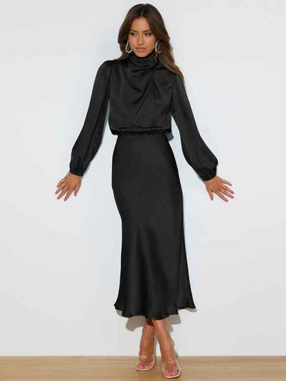 Jocelyn - High Neck Maxi Dress with Long Sleeves