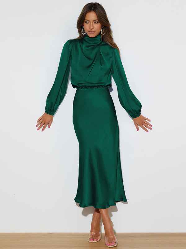 Jocelyn - High Neck Maxi Dress with Long Sleeves
