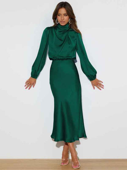 Jocelyn - High Neck Maxi Dress with Long Sleeves