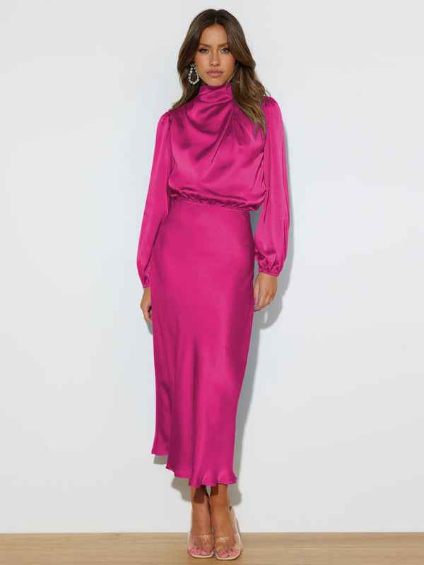 Jocelyn - High Neck Maxi Dress with Long Sleeves