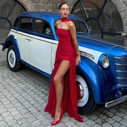 Karina - Women’s Asymmetrical Layered Maxi Dress